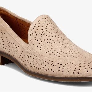 Clarks trish calla perforated suede loafers